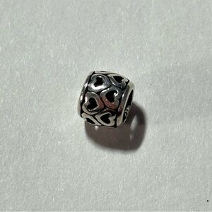 925 Sterling Silver Open Heart Spacer Pandora Troll Style Barrel Bead Charm